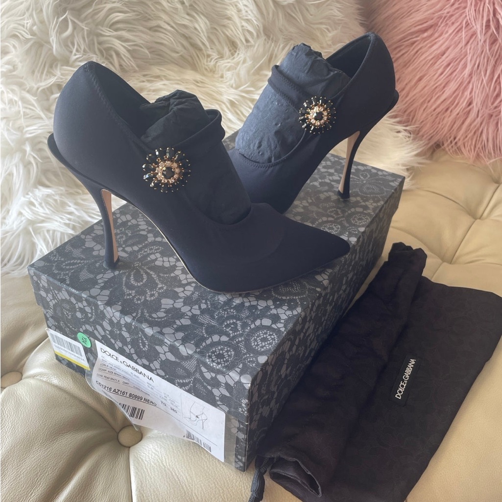 Dolce&Gabbana Embellished Mary Jane Pumps Size 38